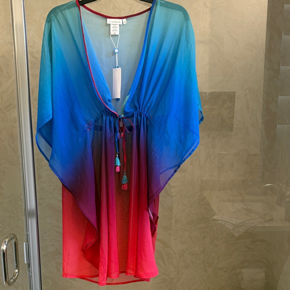 Bleu Rod Beattie Blue and Pink Swim Coverup